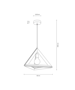 LAMPADARIO A SOSPENSIONE ONLI "GOLINO" TRIANGOLARE LEGNO E METALLO 1 LUCE, E27